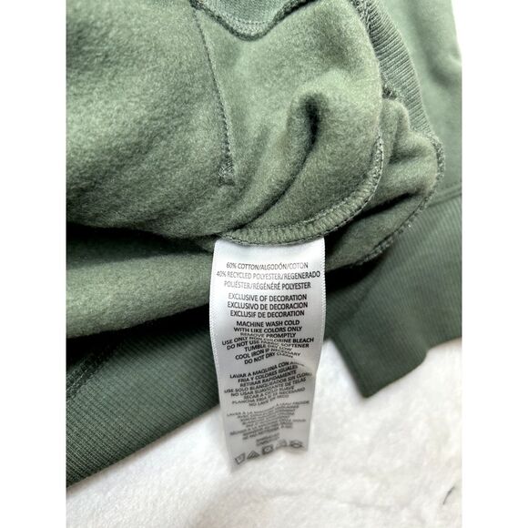 Calvin Klein Performance‎ Fleece Hoodie Womens Small Thyme Green Logo Stripe Zip - Picture 6 of 7